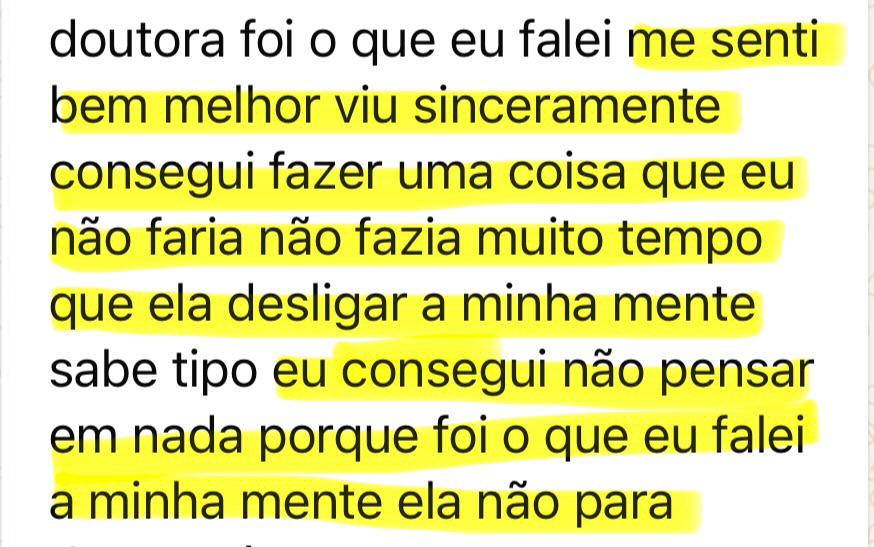 "Consegui desligar a minha mente"