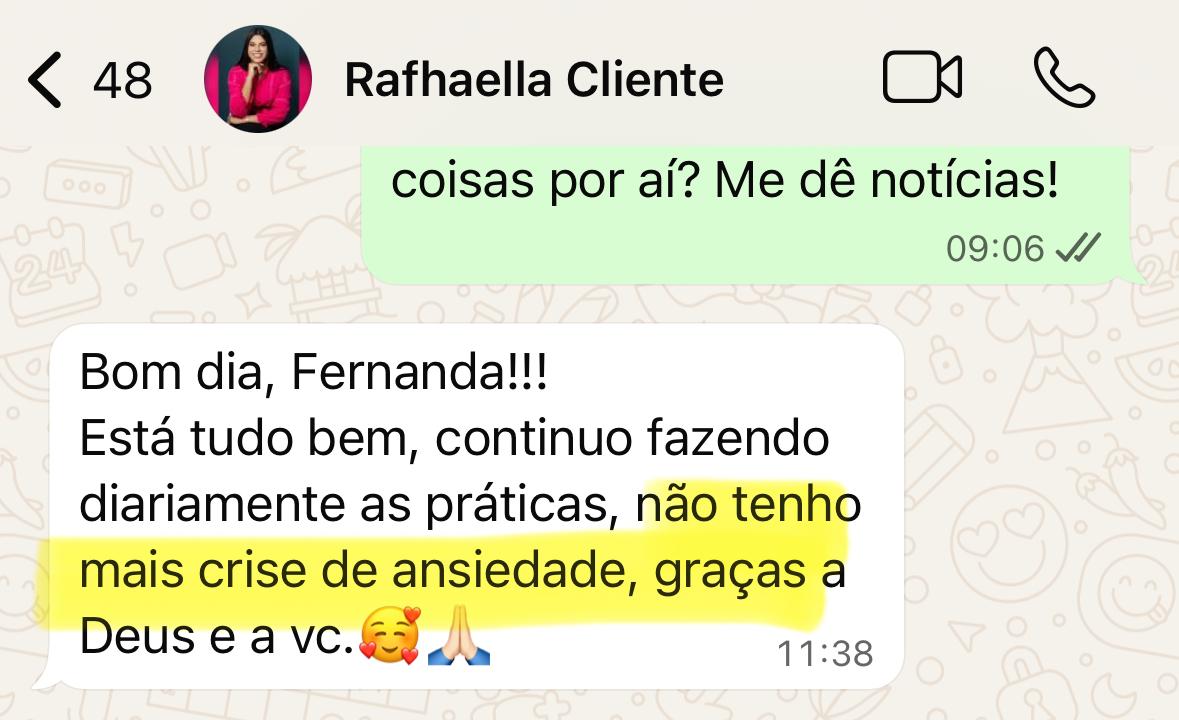 "Não tenho mais crise de Ansiedade!"